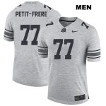 Men's NCAA Ohio State Buckeyes Nicholas Petit-Frere #77 College Stitched Authentic Nike Gray Football Jersey LB20Q62IA